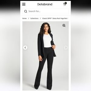Betabrand DPYP Dress Pant Yoga Pant Bootcut Black Sz S Petite